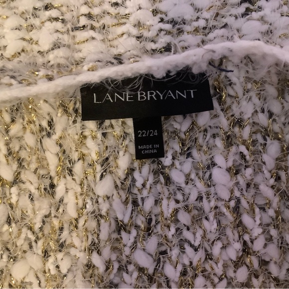 Lane Bryant Metallic Gold & White Sweater 22/24 - Picture 2 of 12